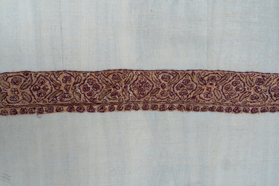 Cocoa Bloom Rumal — Pure Pashmina Sozni Hand Embroidered