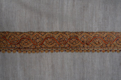Amber Drift Rumal — Pure Pashmina Sozni Hand Embroidered