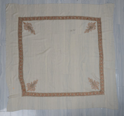 Amber Grove Rumal — Pure Pashmina Sozni Hand Embroidered