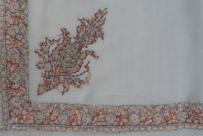 Amber Grove Rumal — Pure Pashmina Sozni Hand Embroidered