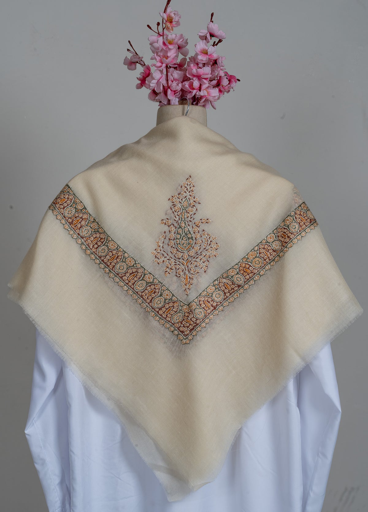Amber Grove Rumal — Cashmere Sozni Hand Embroidered