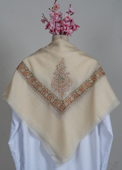 Amber Grove Rumal — Pure Pashmina Sozni Hand Embroidered