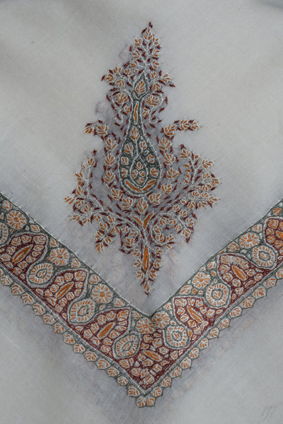 Amber Grove Rumal — Pure Pashmina Sozni Hand Embroidered