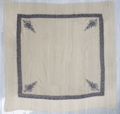 Midnight Veil Rumal — Pure Pashmina Sozni Hand Embroidered