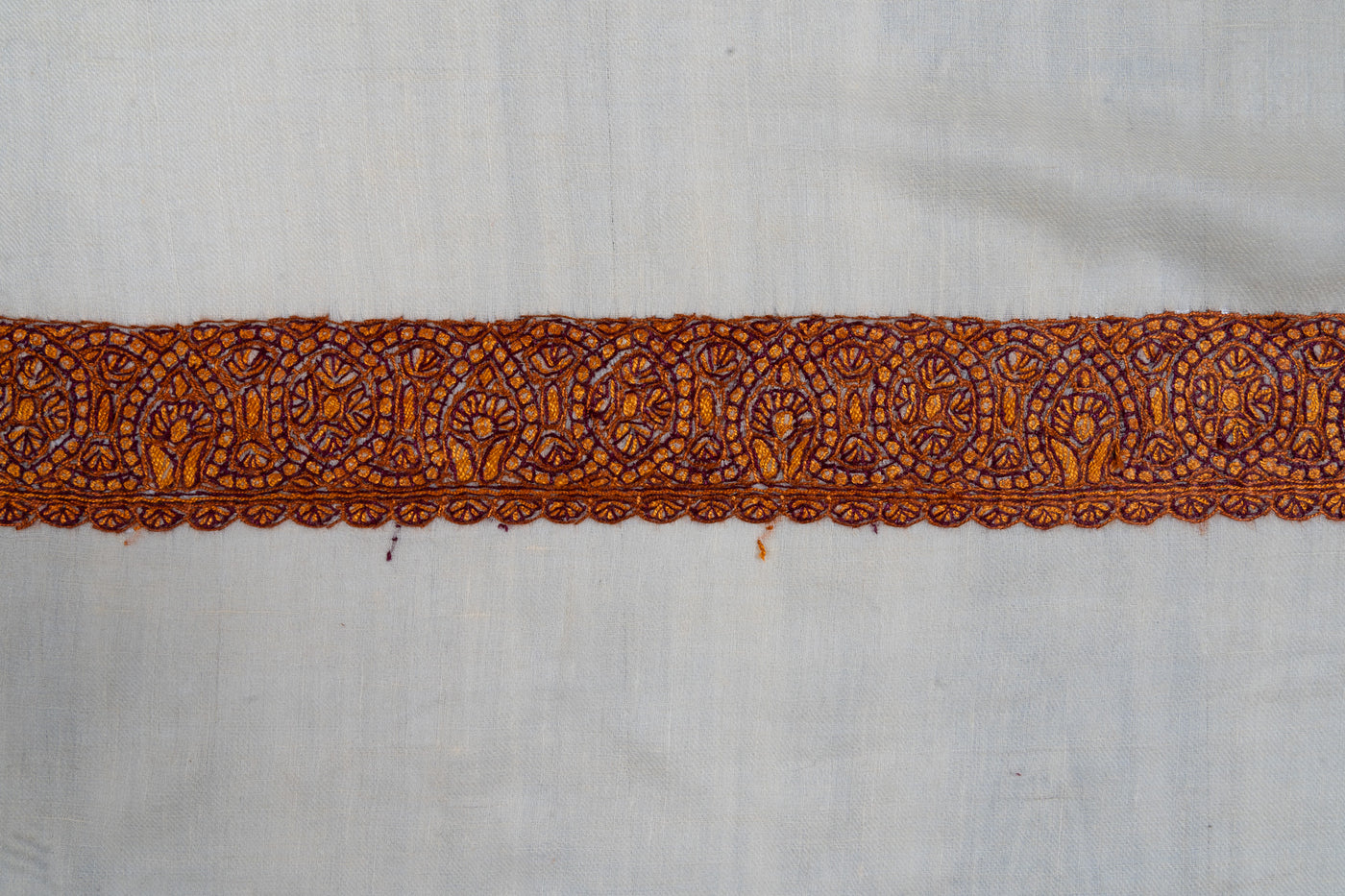 Autumn Flame Rumal — Pure Pashmina Sozni Hand Embroidered