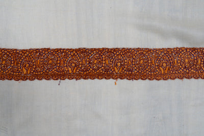Autumn Flame Rumal — Pure Pashmina Sozni Hand Embroidered