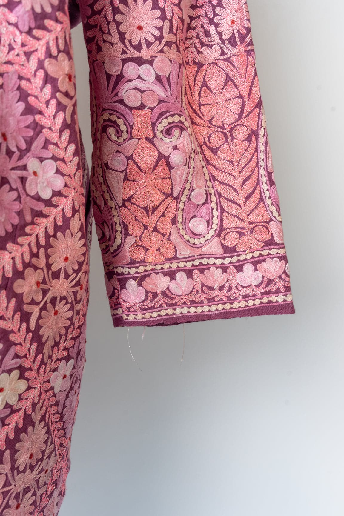 Blush Bloom Heavily Embroidered Kashmiri Pheran