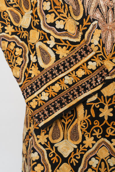 Majestic Ebony Kurti Style Long Dress with Tilla & Aari Embroidery