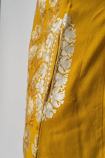 Golden Harvest Kurti Style Long Dress with Tilla & Aari Embroidery