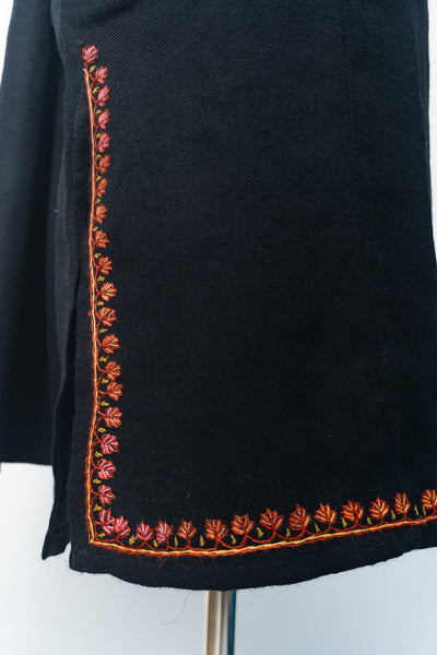 Midnight Majesty Kurti Style Long Dress with Sozni Hand Embroidery