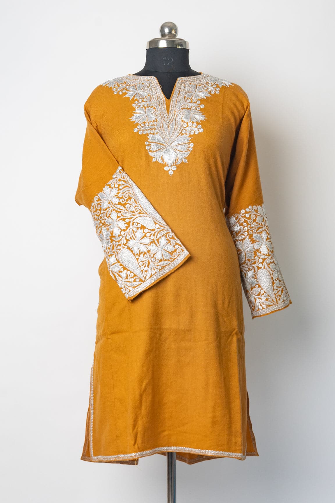 Golden Aura Kashmiri Pheran with Tilla Embroidery