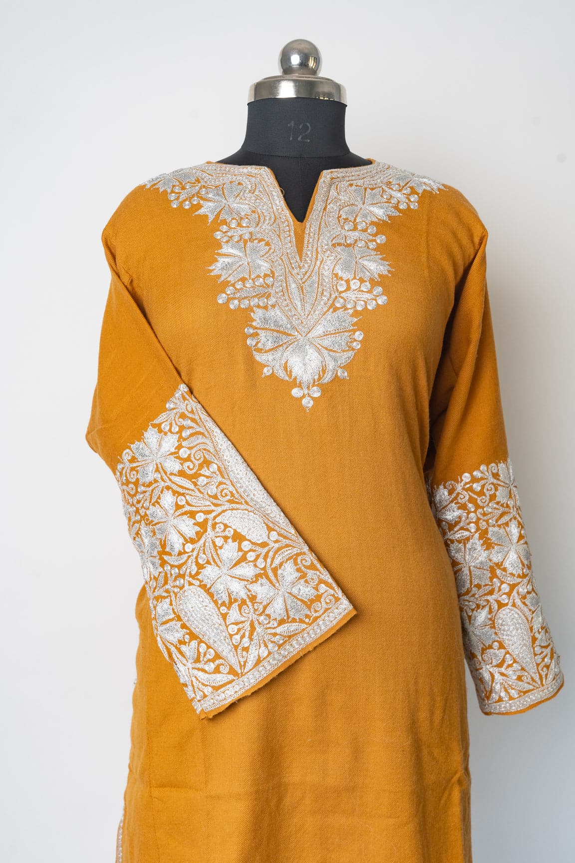 Golden Aura Kashmiri Pheran with Tilla Embroidery