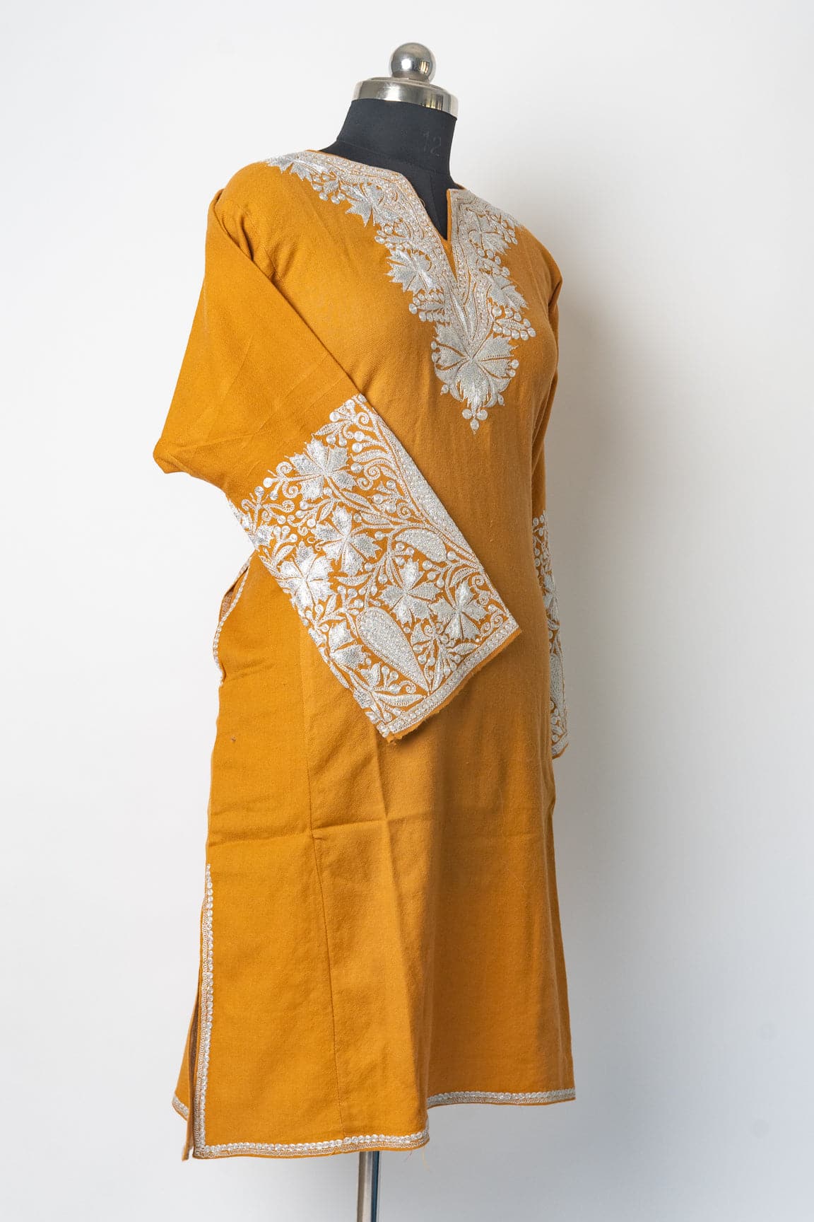 Golden Aura Kashmiri Pheran with Tilla Embroidery