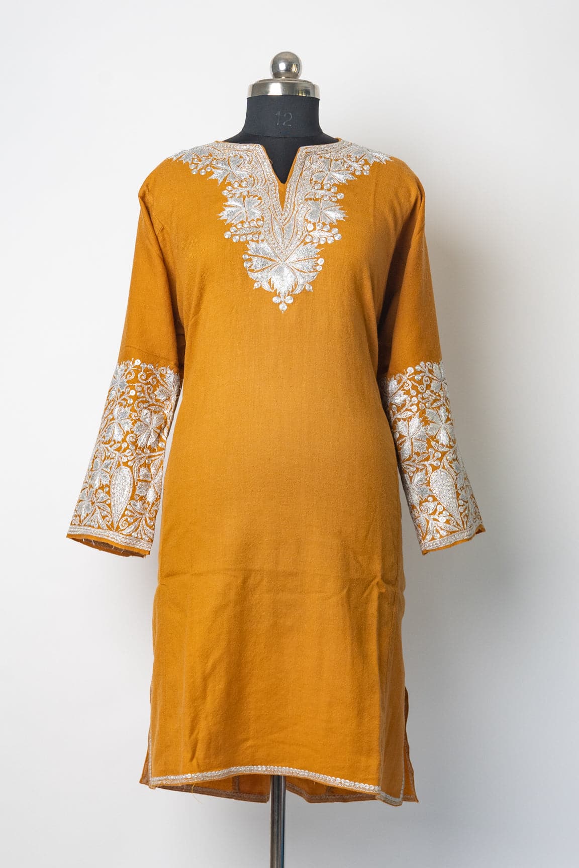 Golden Aura Kurti Style Long Dress with Tilla Embroidery