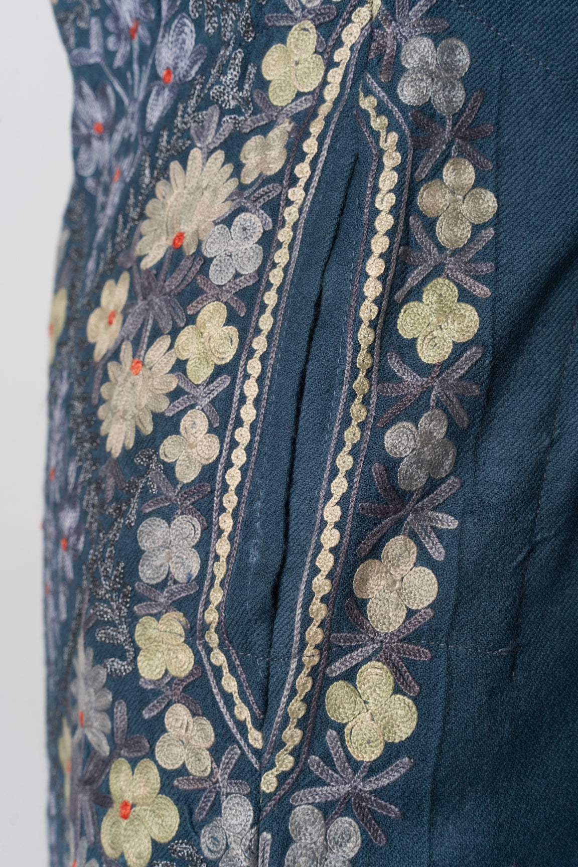 Twilight Blossom Kashmiri Pheran with Aari Embroidery