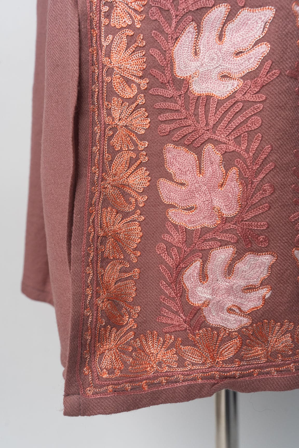 Dusky Rose Kashmiri Pheran with Aari Embroidery