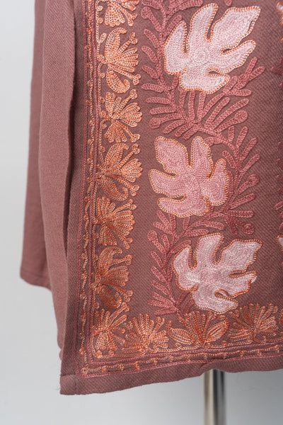 Dusky Rose Kurti Style Long Dress with Aari Embroidery