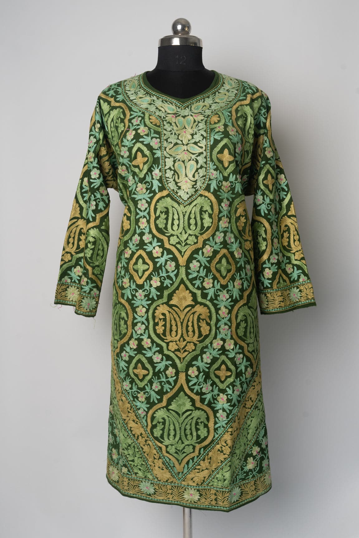 Emerald Garden Kashmiri Pheran with Aari Embroidery