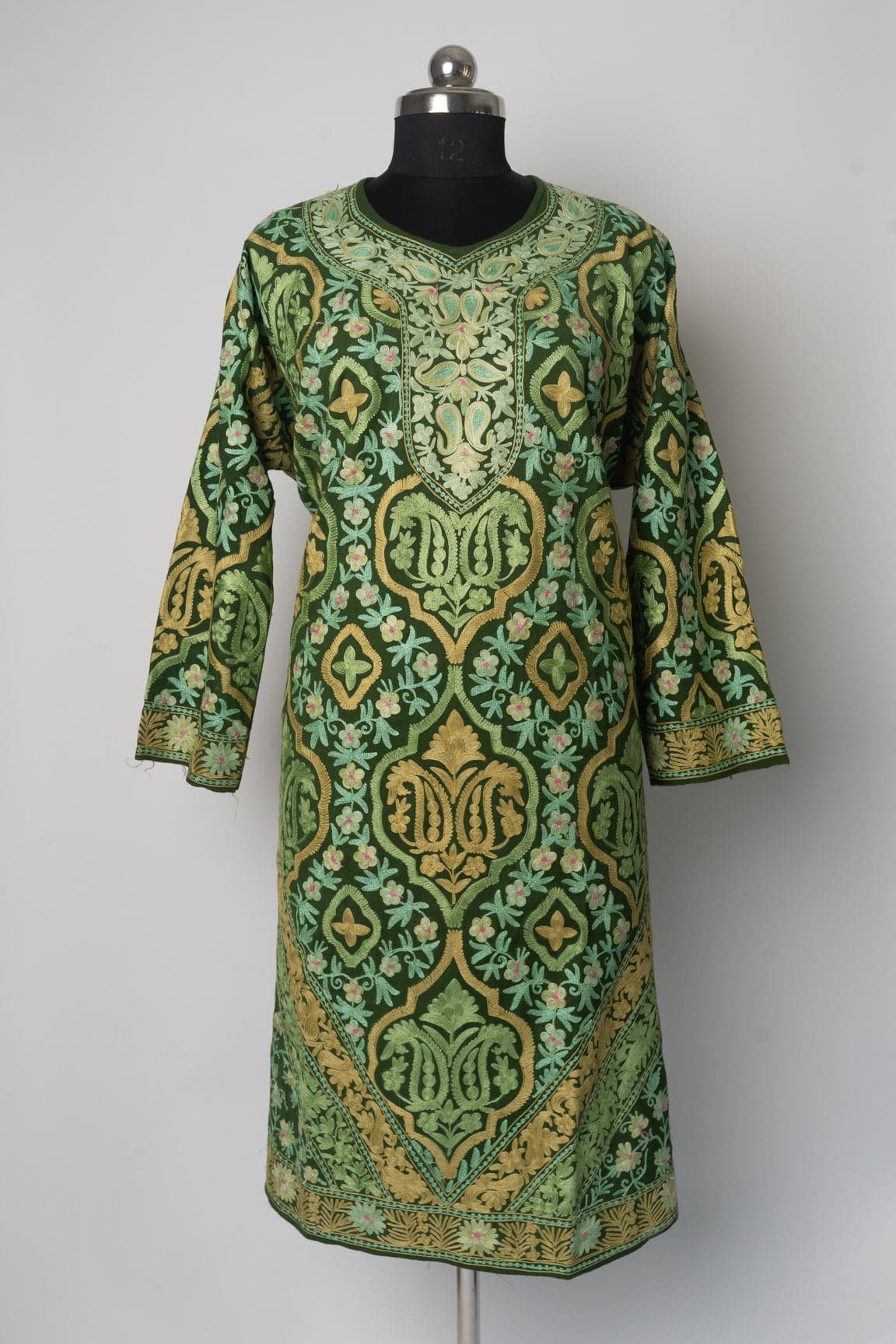 Emerald Garden Kurti Style Long Dress with Aari Embroidery