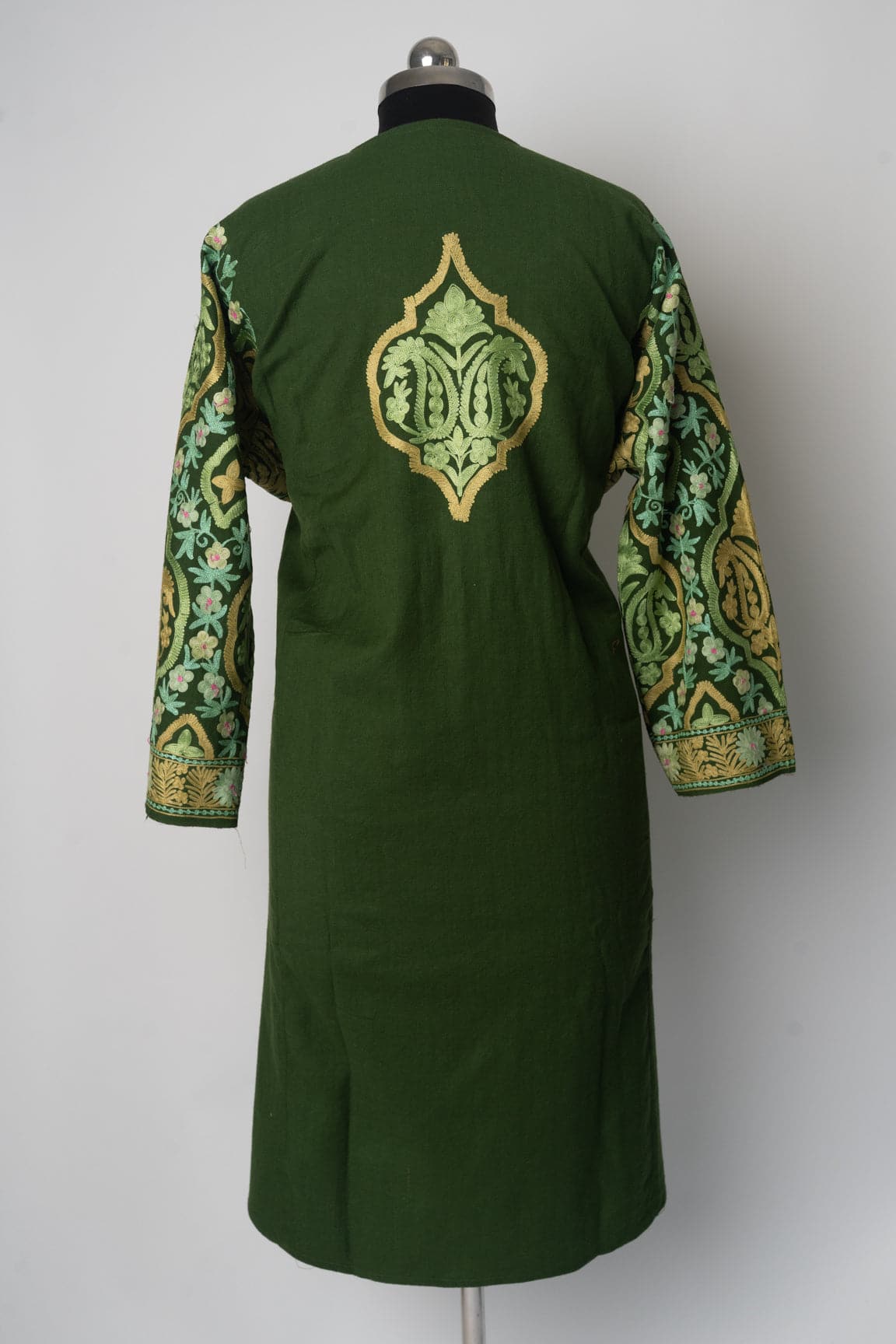 Emerald Garden Kashmiri Pheran with Aari Embroidery