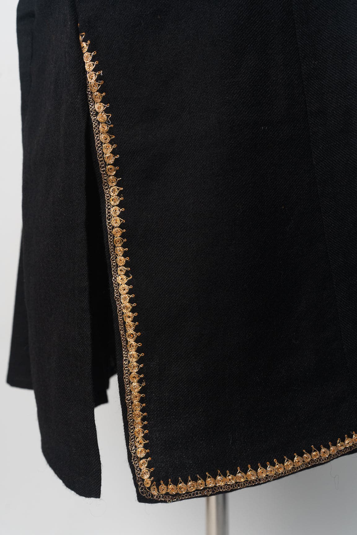 Midnight Gold Kashmiri Pheran with Tilla Embroidery