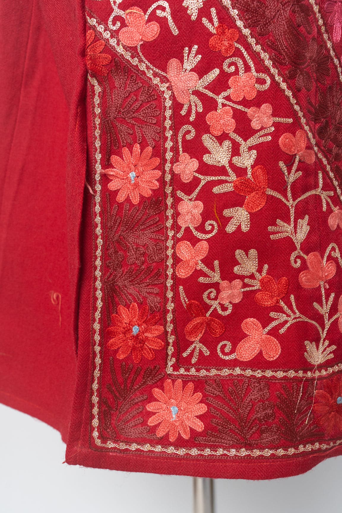 Crimson Radiance Kurti Style Long Dress with Aari Embroidery