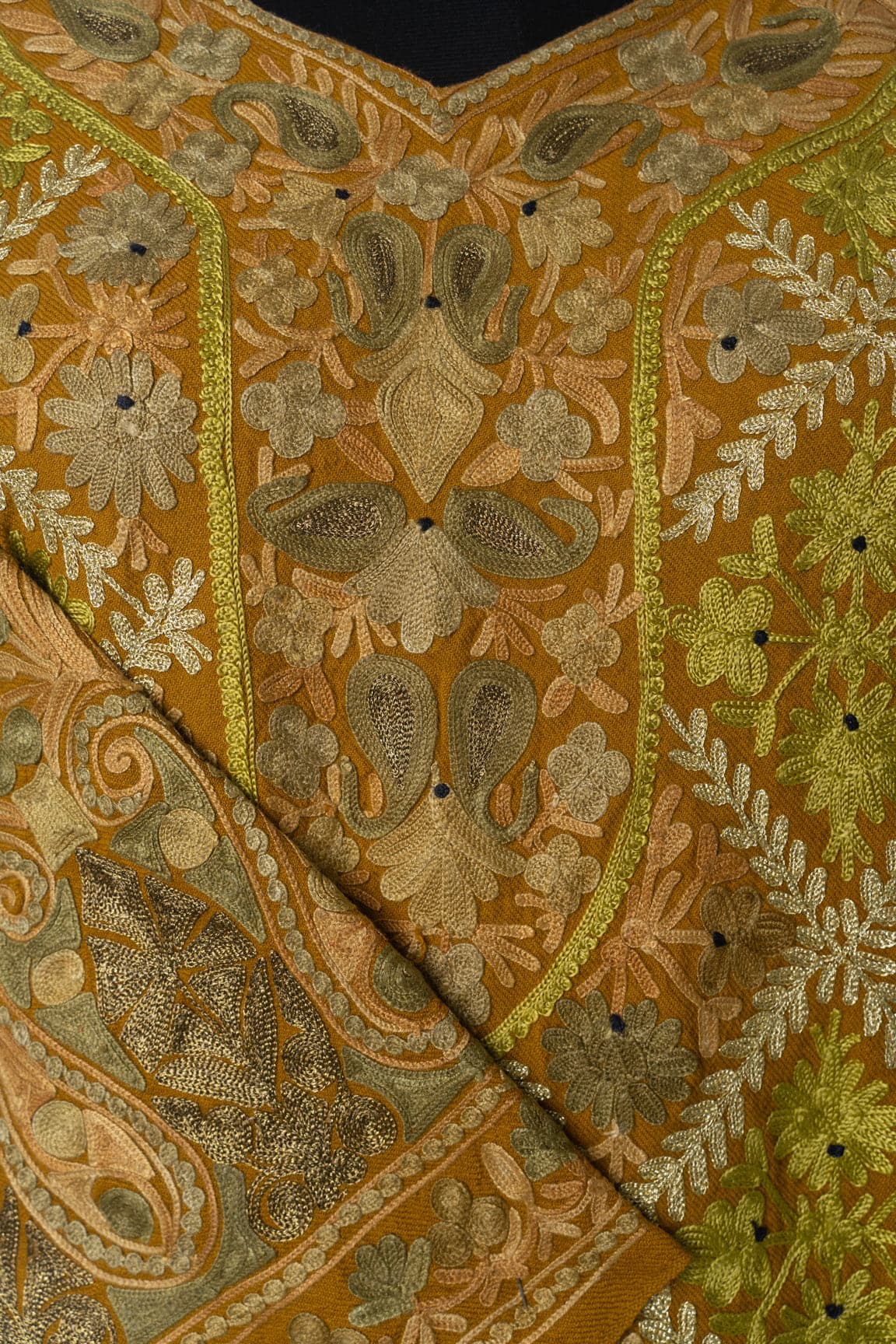 Golden Harvest Kashmiri Pheran with Aari Embroidery