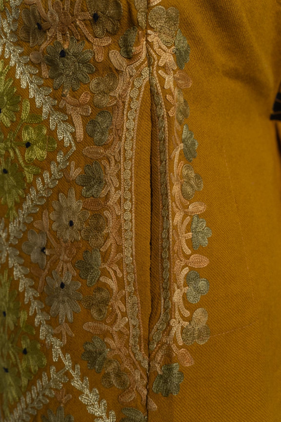Golden Harvest Kashmiri Pheran with Aari Embroidery