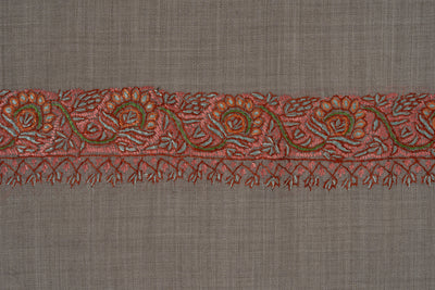 Sandstone Whisper — 2.5 Yards Sozni Hand-Embroidered Shawl