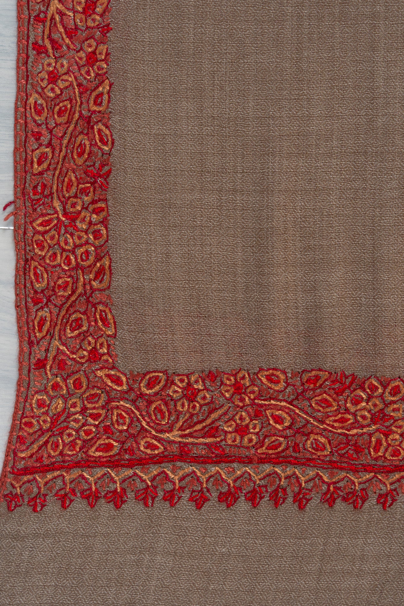 Desert Glow — 2.5 Yards Sozni Hand-Embroidered Shawl