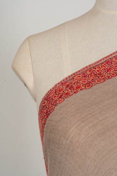 Desert Glow — 2.5 Yards Sozni Hand-Embroidered Shawl