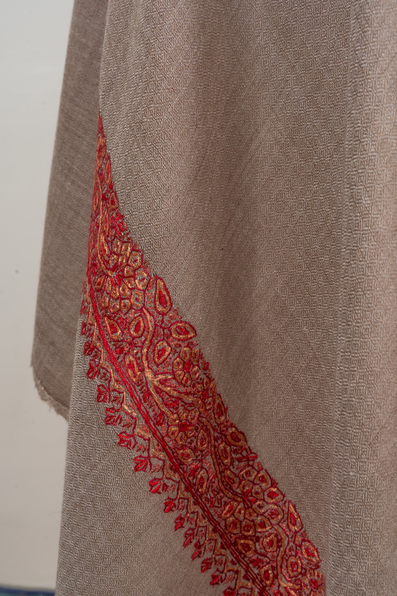 Desert Glow — 2.5 Yards Sozni Hand-Embroidered Shawl