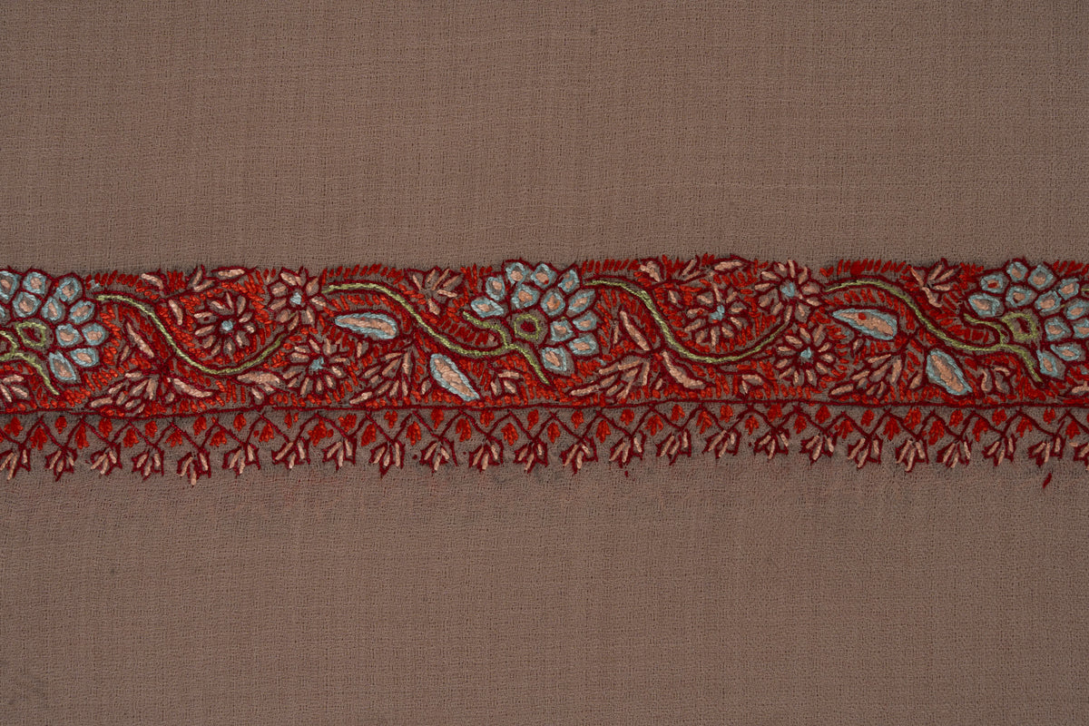 Almond Blush — 2.5 Yards Sozni Hand-Embroidered Shawl