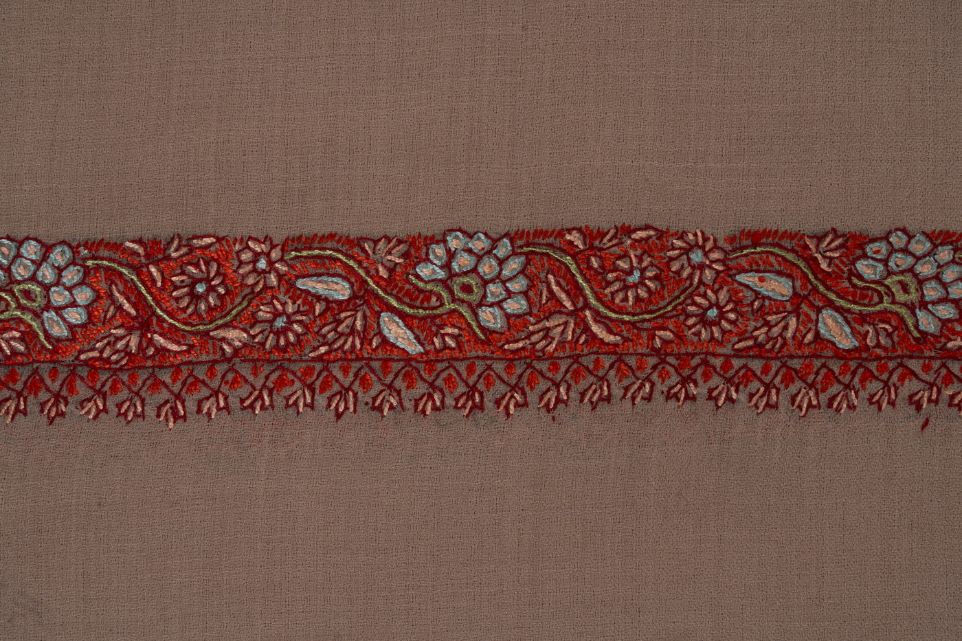 Almond Blush — 2.5 Yards Sozni Hand-Embroidered Shawl