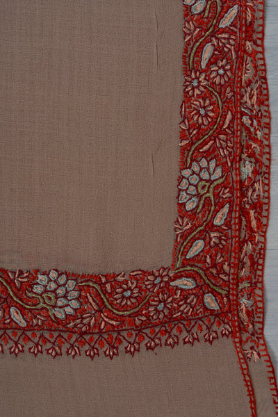 Almond Blush — 2.5 Yards Sozni Hand-Embroidered Shawl