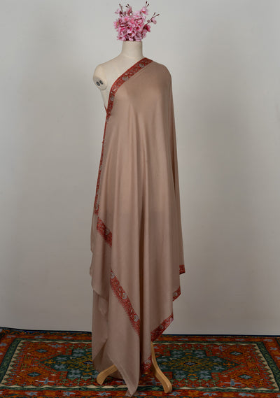 Almond Blush — 2.5 Yards Sozni Hand-Embroidered Shawl