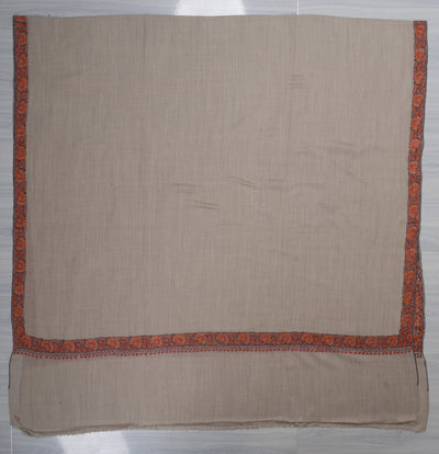 Ivory Drift — 2.5 Yards Sozni Hand-Embroidered Shawl