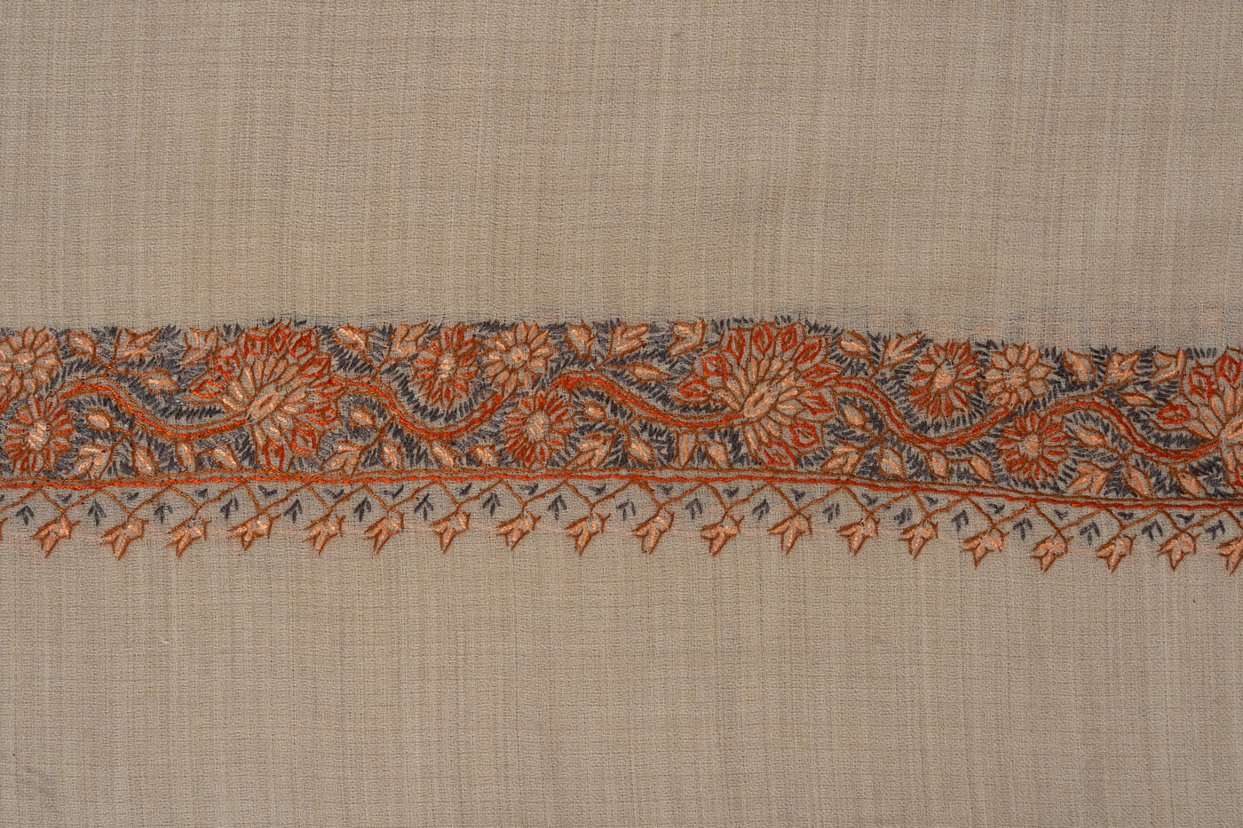 Honey Sand — 2.5 Yards Sozni Hand-Embroidered Shawl