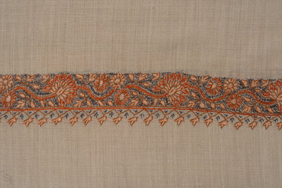 Honey Sand — 2.5 Yards Sozni Hand-Embroidered Shawl