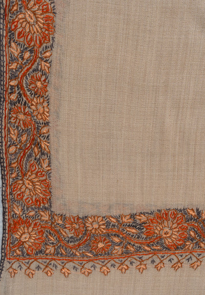 Honey Sand — 2.5 Yards Sozni Hand-Embroidered Shawl