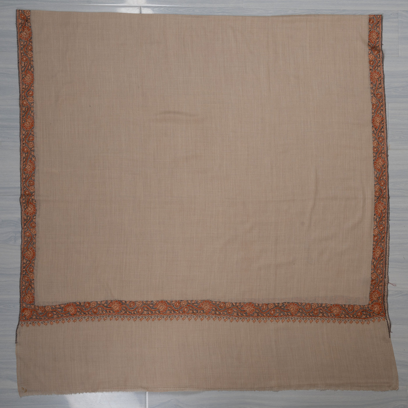 Honey Sand — 2.5 Yards Sozni Hand-Embroidered Shawl