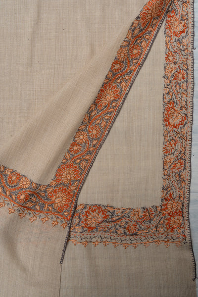Honey Sand — 2.5 Yards Sozni Hand-Embroidered Shawl