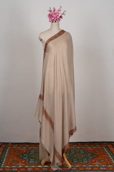 Honey Sand — 2.5 Yards Sozni Hand-Embroidered Shawl