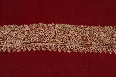 Crimson Aura — 2.5 Yards Sozni Hand-Embroidered Shawl