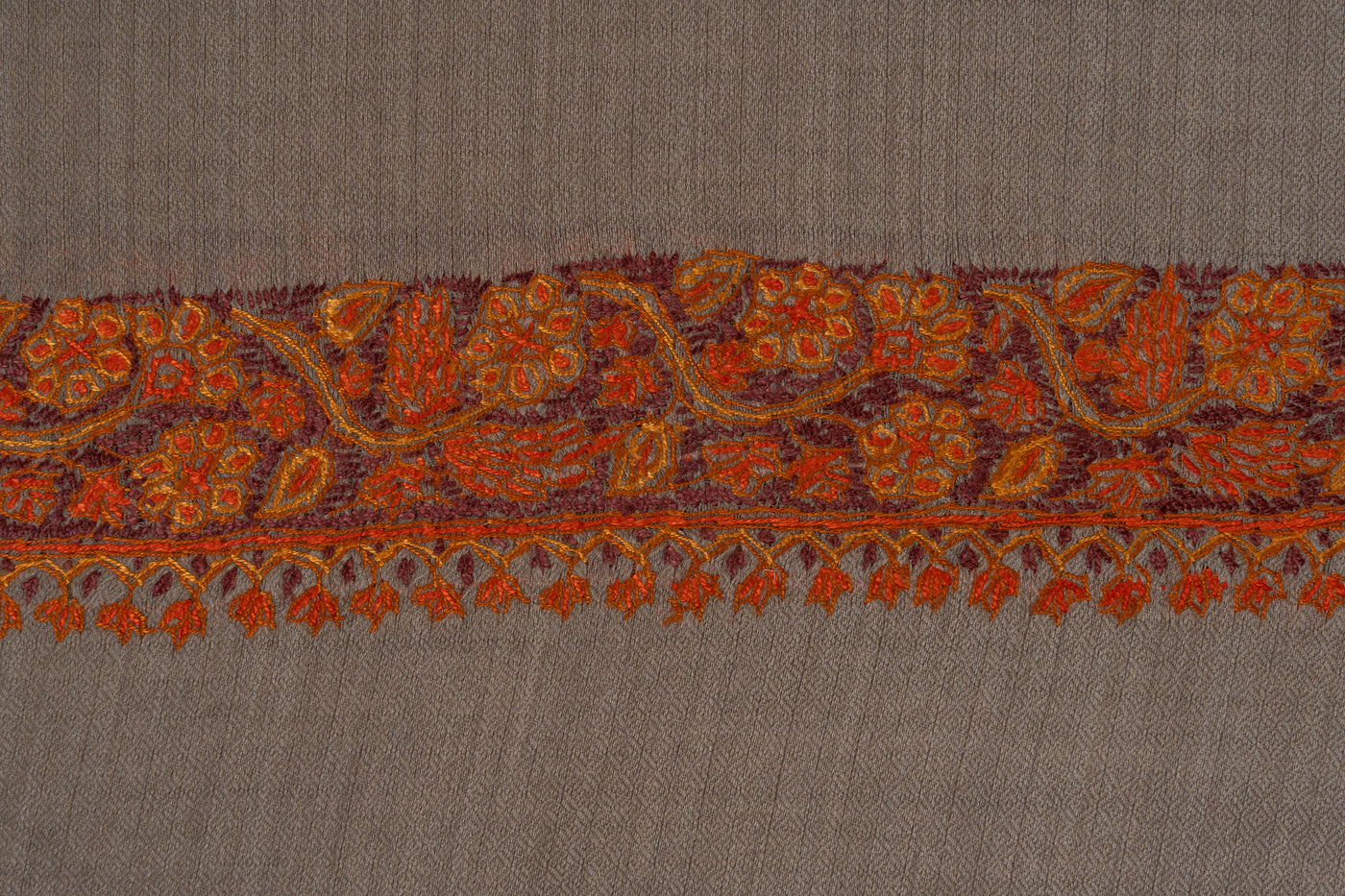 Claystone Calm — 2.5 Yards Sozni Hand-Embroidered Shawl