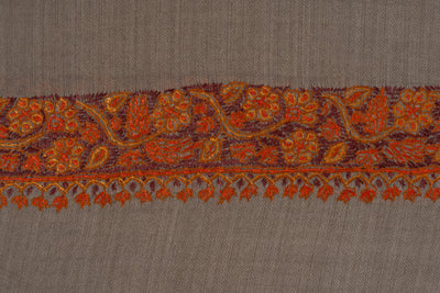 Claystone Calm — 2.5 Yards Sozni Hand-Embroidered Shawl