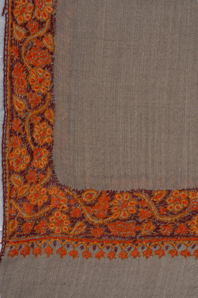 Claystone Calm — 2.5 Yards Sozni Hand-Embroidered Shawl