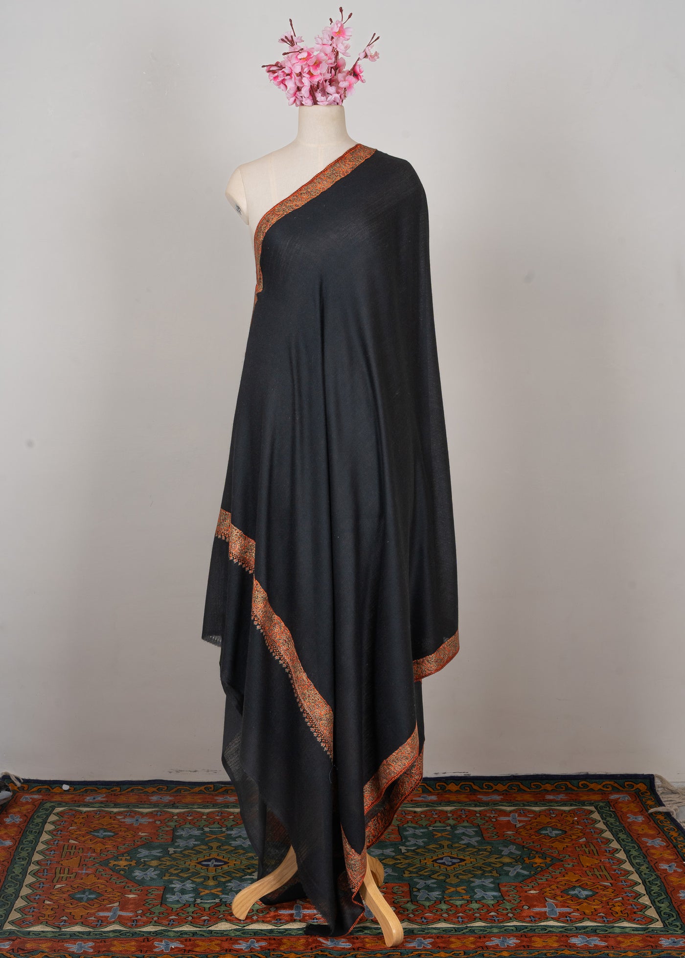 Noir Legacy — 2.5 Yards Sozni Hand-Embroidered Shawl