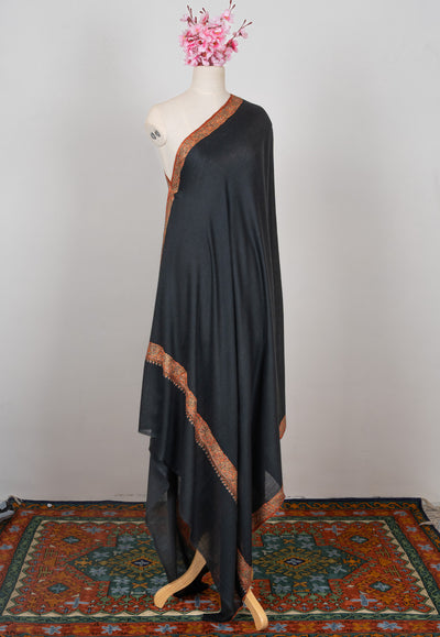 Noir Legacy — 2.5 Yards Sozni Hand-Embroidered Shawl