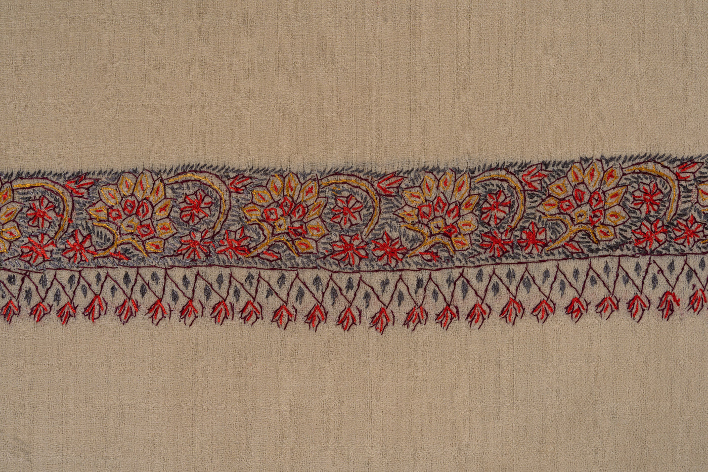 Golden Dusk — 2.5 Yards Sozni Hand-Embroidered Shawl